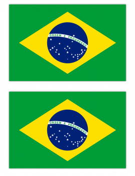 Aufkleber Brasilien Flagge 2 Stück