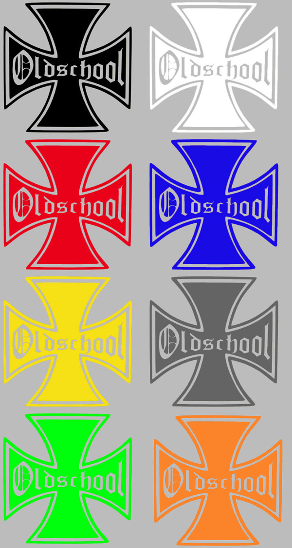 Aufkleber Iron Cross Oldschool Eisernes Kreuz - Aufkleber, Beschriftungen,  T-Shirt Druck und mehr