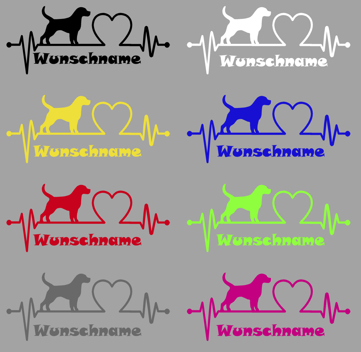 Aufkleber Hund Wunschname - Aufkleber, Beschriftungen, T-Shirt Druck und  mehr