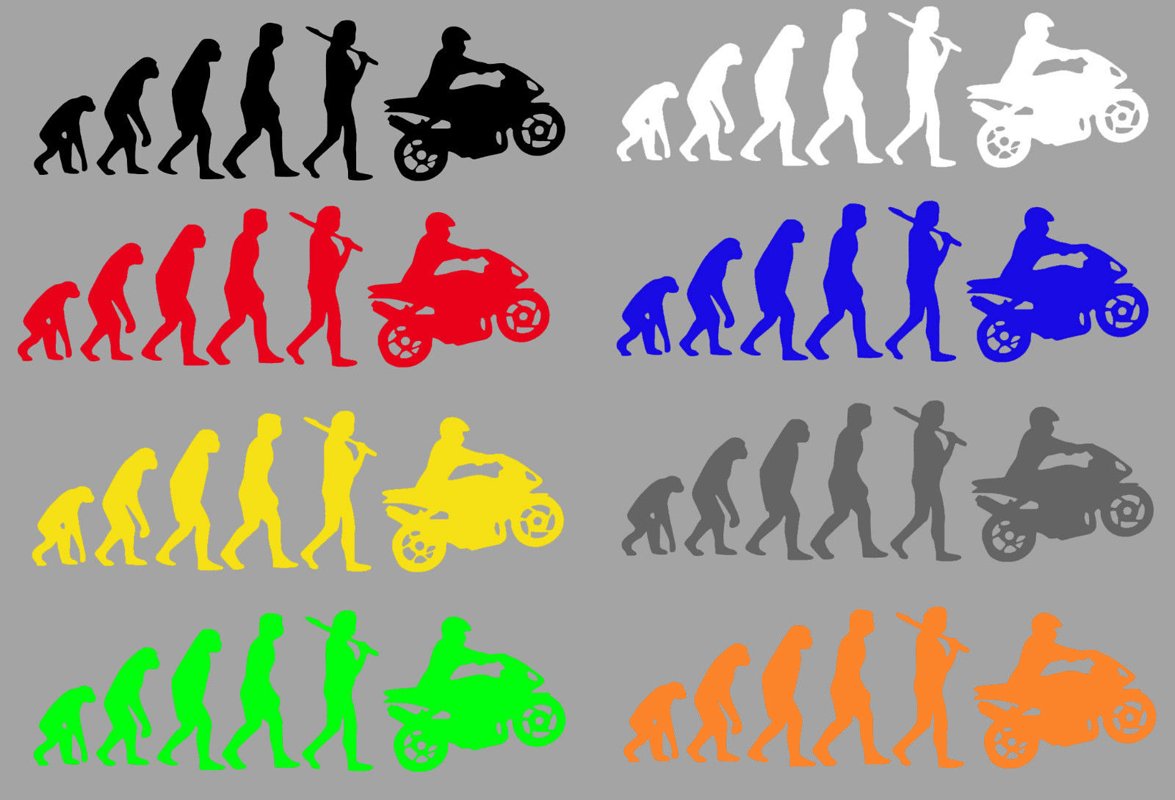 Aufkleber Motorrad Evolution - Aufkleber, Beschriftungen, T-Shirt Druck und  mehr